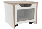 Opbergbank 1 rolbak B42 cm Grey Craft Oak combi Wit Tangara Groothandel